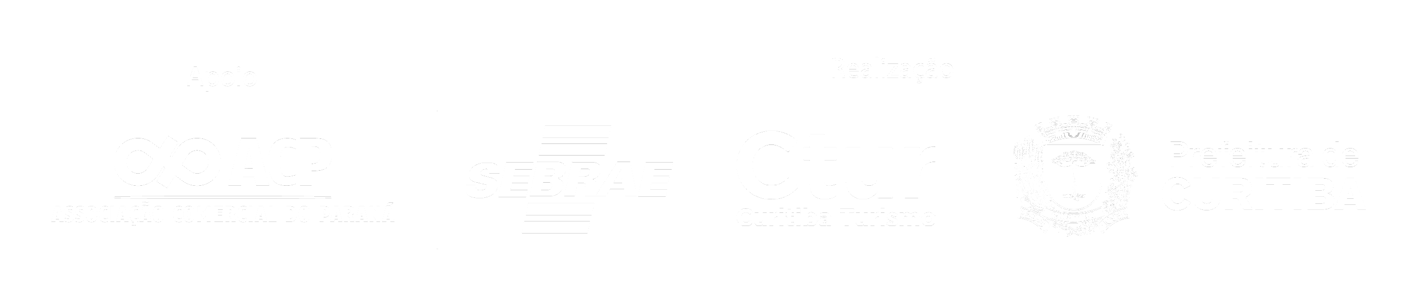 Realização: Curitiba Turismo, Sebrae/PR, Prefeitura de Curitiba. Apoio: ACP (Associação Comercial do Paraná).
